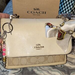 Coach Klare Crossbody Signature With Snake Texture On Sides